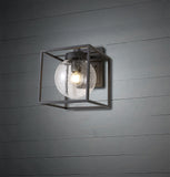 1 Light Outdoor Wall Lamp, IP54 Anthracite/Clear Seeded Glass (1230ORI23A)