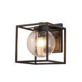 1 Light Outdoor Wall Lamp, IP54 Anthracite/Clear Seeded Glass (1230ORI23A)