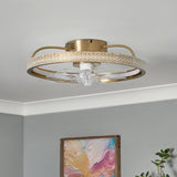 LED Warm Brass Ceiling Fan With Remote (2010LYO39002636)