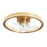 LED Warm Brass Ceiling Fan With Remote (2010LYO39002636)