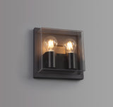 2 Light Outdoor Wall Lamp, IP65 Anthracite/Clear PC (1230PRI41A)