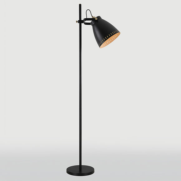 Adjustable Floor Lamp, 1 x E27, Matt Black/Antique Brass/Khaki (1230REE170C)