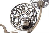 4 Light Antique Brass Flush with Mesh Ball Shades (01529RON04AB)