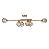 6 Light Antique Brass Flush with Mesh Ball Shades (01529RON06AB)