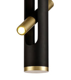 2 Light Linear LED Pendant, Sand Black and Gold Finish (1230SAP13B)
