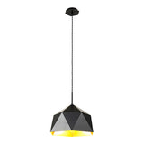 Single Pendant, 1 Light Adjustable E27, Matt Black/Gold Inner (1230SPE268A)
