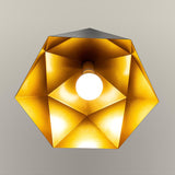 Single Pendant, 1 Light Adjustable E27, Matt Black/Gold Inner (1230SPE268A)