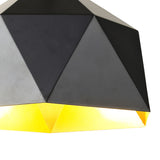 Single Pendant, 1 Light Adjustable E27, Matt Black/Gold Inner (1230SPE268A)