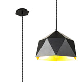 Single Pendant, 1 Light Adjustable E27, Matt Black/Gold Inner (1230SPE268A)