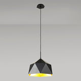 Single Pendant, 1 Light Adjustable E27, Matt Black/Gold Inner (1230SPE268A)