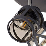 3 Light Round Spotlight, Matt Grey/Polished Chrome/Cognac (1230SPR30A)