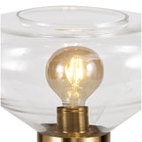 1 Light Wide Table Lamp, E27, Ancient Brass/Clear Glass (1230SUN144B)