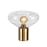 1 Light Wide Table Lamp, E27, Ancient Brass/Clear Glass (1230SUN144B)