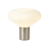 1 Light Wide Table Lamp, E27, Satin Nickel/Opal Glass (1230SUN231B)