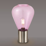 1 Light Narrow Table Lamp, E27, Satin Nickel/Lilac Glass (1230SUN1077)