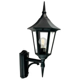 1 Light Wall Up Lantern - Black IP54 (0178VALV1)