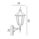 1 Light Wall Up Lantern - Black IP54 (0178VALV1)