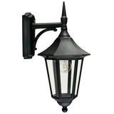 1 Light Wall Down Lantern - Black IP54 (0178VALV2)