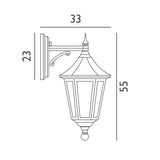 1 Light Wall Down Lantern - Black IP54 (0178VALV2)