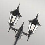 2 Twin Head Light Lamp Post - Black IP54 (0178VALV6)