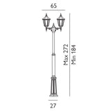2 Twin Head Light Lamp Post - Black IP54 (0178VALV6)