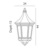 1 Light Half Lantern - Black IP54 (0178VALV9)