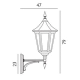 1 Light Wall Large Up Lantern - Black IP54 (0178VALVG1)