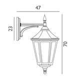 1 Light Large Wall Lantern Down - Black IP54 (0178VALVG2)
