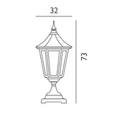 1 Light Large Pedestal - Black IP54 (0178VALVG3)