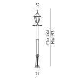 1 Light Large Signal Post  - Black IP54 (0178VALVG5)