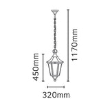 1 Light Chain Large Lantern - Black IP54 (0178VALVG8)
