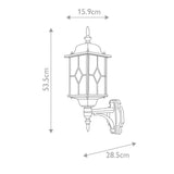 Traditional Security PIR outdoor upward lantern  - Black and Silver (0178WEXWX1PIR)