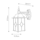 Traditional outdoor downward lantern  - Black and Silver (0178WEXWX2)