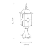 1 Light 52cm Outdoor Pedestal - Black/Silver finish - IP43 (0178WEXWX3)