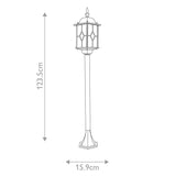 1 Light 124cm Outdoor Pillar Post - Black/Silver finish - IP43 (0178WEXWX4)