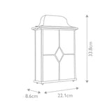 2 light Traditional outdoor half lantern  - Black and Silver (0178WEXWX7)