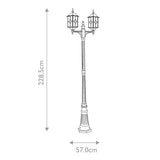 2 Light 230cm Outdoor Post - Black/Silver finish - IP43 (0178WEXWX8)