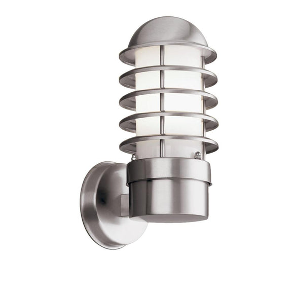 Outdoor Wall Light - Stainless Steel & White Shade, IP44 (0483LOU051)