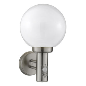 Lantern Outdoor Wall Light - Stainless Steel & White Shade, IP44 (0483ORB85)