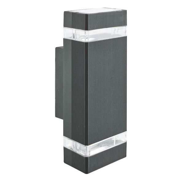LED Outdoor  Wall Light - Black & Glass Diffuser, IP44 (0483SHE10022BKLED)