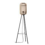 1 light Floor Lamp Bamboo Cage Design with Matt Black Finish (0711MAT101774)