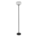 Floor Lamp - Black Metal & Frosted Ribbed Glass (0483LUM102741BK)