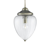 Ceiling Pendant - Antique Brass & Ribbed Glass (0483MOS1091AB)