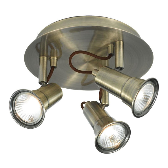 3 Light Round Spotlight - Antique Brass (0483ERO1223AB)
