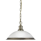 Ceiling Pendant - Antique Brass & Marble Glass (0483BIS1591AB)