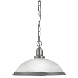 Ceiling Pendant - Satin Silver & Marble Glass (0483BIS1591SS)