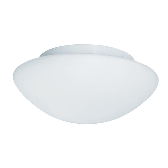 1 Light Flush Bathroom Fitting, Metal & Opal Glass IP44 - 23cm diameter (0483TOK191023)