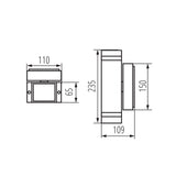 2 light Up Down Grey Rectangular Outdoor light IP44 (1473Z22442)