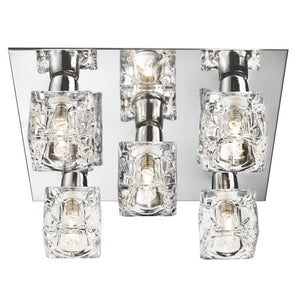 5 Light Flush Ceiling Light - Clear Glass and Chrome LED Integrated (0483ICE22755)