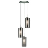 3 Light Multi-Drop Pendant - Smoked Glass with Frosted Inner (0483DUO23003SM)